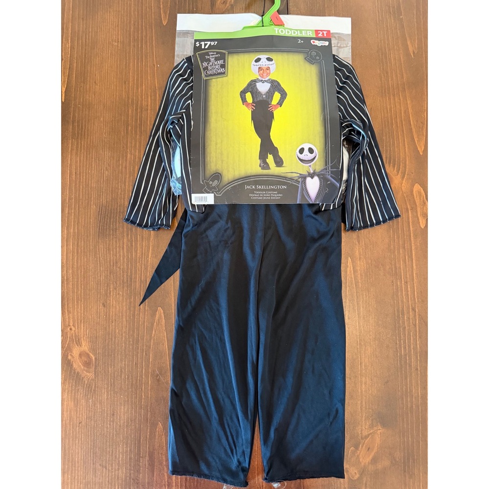 Disney Jack Skellington Nightmare Before Christmas Toddler Costume 2T 3pc Set